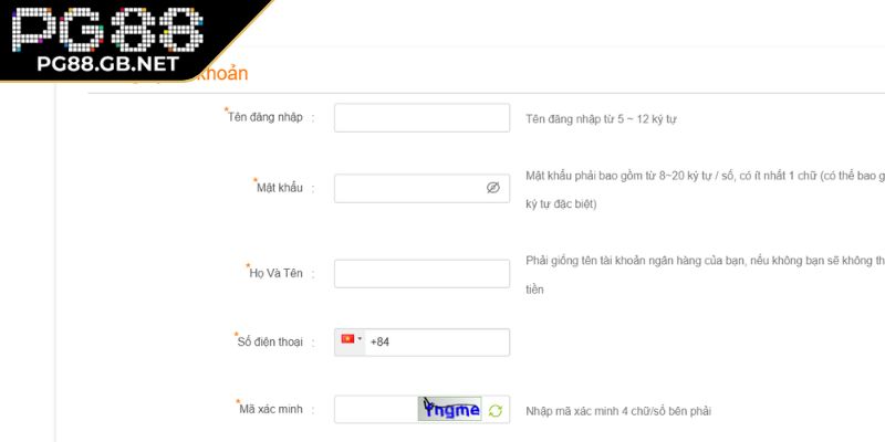 Đăng Ký PG88 3 Cung cấp thông tin đăng ký PG88